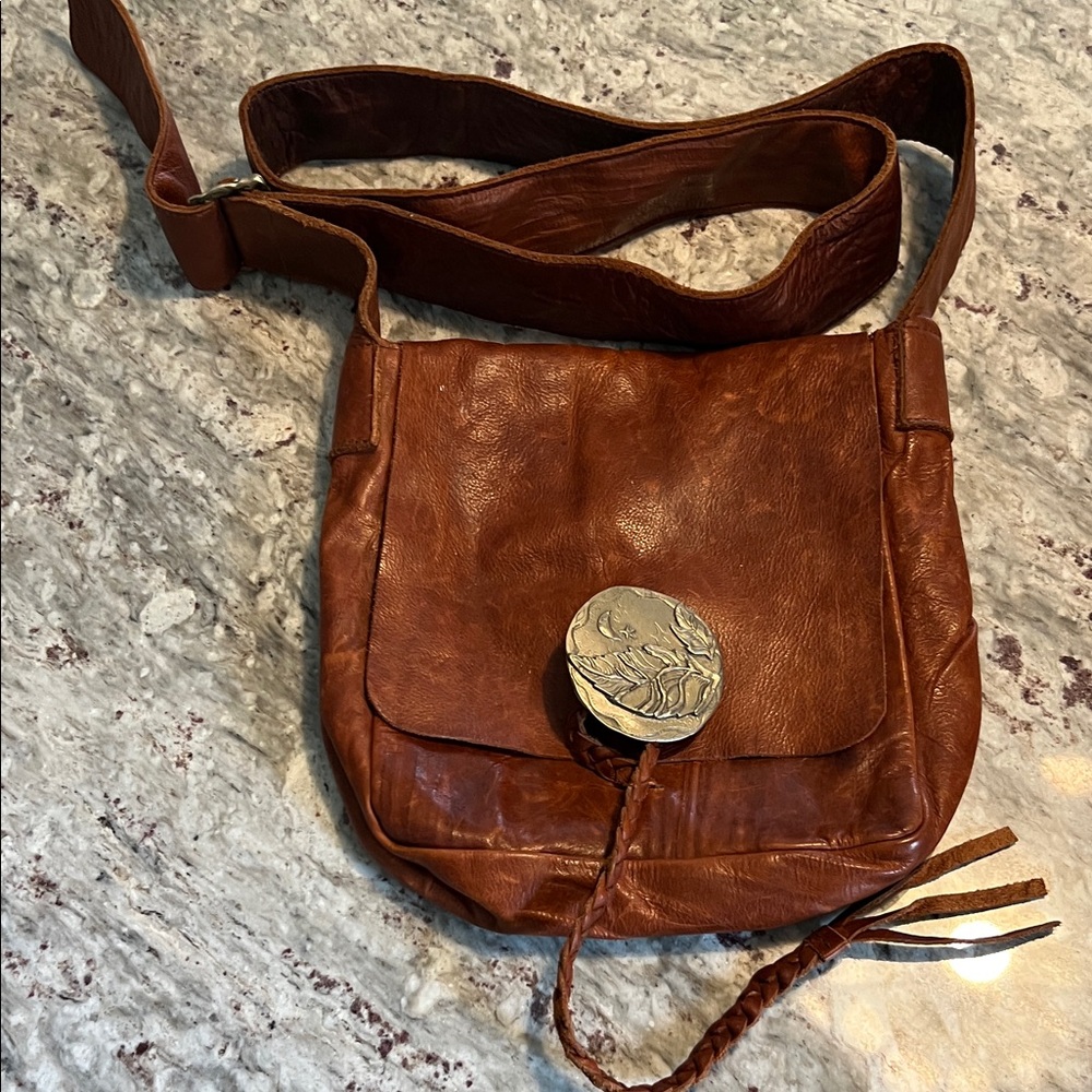 Vintage Jes Maharry Brown Leather Crossbody Bag